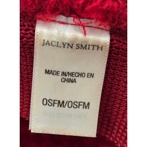 Red Fuzzy Jaclyn Smith Bucket Hat with Purple Flower Pin Season 5812 - Picture 6 of 8